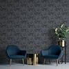 DUTCH WALLCOVERINGS Papel pintado Onyx gris antracita y dorado