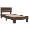 vidaXL Estructura cama madera ingenier&iacute;a metal roble marr&oacute;n 90x200 cm