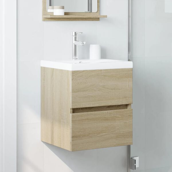 vidaXL Armario de lavabo madera ingenier&iacute;a roble Sonoma 41x38,5x45 cm