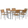 vidaXL Conjunto de Comedor de Jard&iacute;n 7 pcs Gris