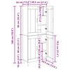 vidaXL Aparador alto Roble artesanal 69,5 x 34 x 180 cm