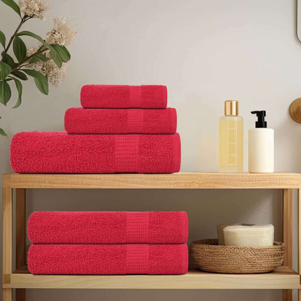 vidaXL Toallas de ba&ntilde;o FROGN 2 uds rojo 100x150 cm 360 g/m&sup2;