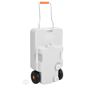 vidaXL Dep&oacute;sito de agua con ruedas para camping gris 30 L