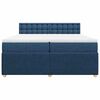 vidaXL Cama box spring con colch&oacute;n tela azul 200x200 cm