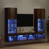 vidaXL Unidades de TV de Pared con LED con LED 5 pcs Madera vieja