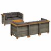 vidaXL Set de muebles de jard&iacute;n 6 pzas y cojines rat&aacute;n sint&eacute;tico gris