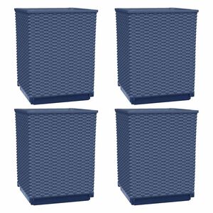 vidaXL Jardineras 4 uds polipropileno azul gris 30x30x37 cm