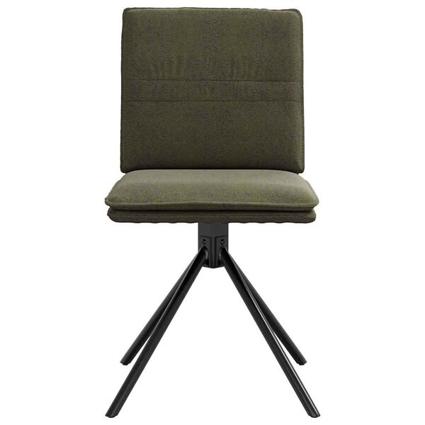 vidaXL Silla de comedor cuero gamuza verde militar