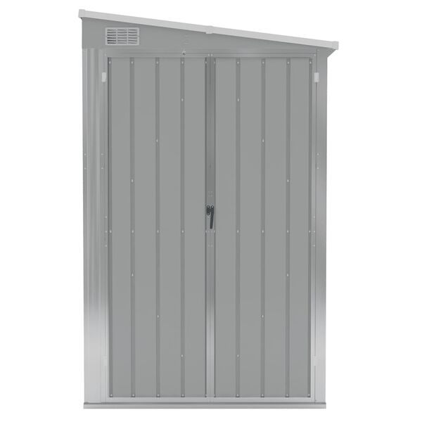 vidaXL Cobertizo de jard&iacute;n pared acero galvanizado gris 118x382x178 cm