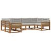 vidaXL Conjunto de sof&aacute;s de exterior 6 pcs Natural y Gris Claro