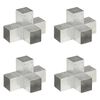 vidaXL Conectores de postes en X 4 uds metal galvanizado 91x91 mm