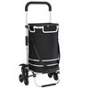 vidaXL Carro de compras Negro 47 x 39 x 100,5 cm Tela Oxford
