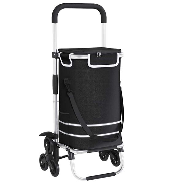 vidaXL Carro de compras Negro 47 x 39 x 100,5 cm Tela Oxford