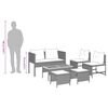 vidaXL Conjunto de sof&aacute;s de jard&iacute;n con coj&iacute;n 6 pcs Marr&oacute;n y crema
