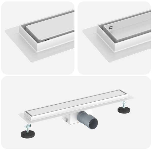 vidaXL Drenaje de ducha 2 en 1 Plateado 50 cm Acero inoxidable 304