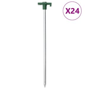 vidaXL Clavijas para tienda 24 uds acero galvanizado y PP 25 cm 7 mm