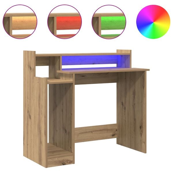 vidaXL Escritorio Roble artesanal 97 x 45 x 90 cm Madera de ingenier&iacute;a