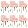 vidaXL Sillas de comedor 6 uds. Boucl&eacute; Rosa 59 x 56,5 x 85 cm