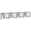 vidaXL Puerta para perros plegable con soportes 8 uds. Sonoma gris