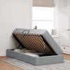 vidaXL Cama con almacenamiento y colch&oacute;n Gris Claro 90 x 190 cm