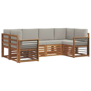 vidaXL Conjunto de Sof&aacute; Seccional con coj&iacute;n 6 pcs Gris Natural y Claro