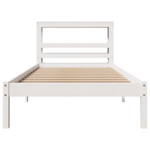 vidaXL Estructura de cama sin colch&oacute;n madera de pino blanca 90x200 cm
