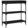 vidaXL Mesa consola con estantes negro 75x30x80 cm