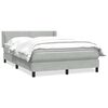 vidaXL Cama box spring con colch&oacute;n terciopelo gris claro 160x220 cm