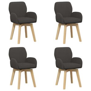 vidaXL Sillas de comedor giratorias 4 uds. Boucl&eacute; Gris oscuro