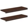vidaXL Alfombras para escalones 2 uds. 70 x 25 x 2 cm Marr&oacute;n Oscuro