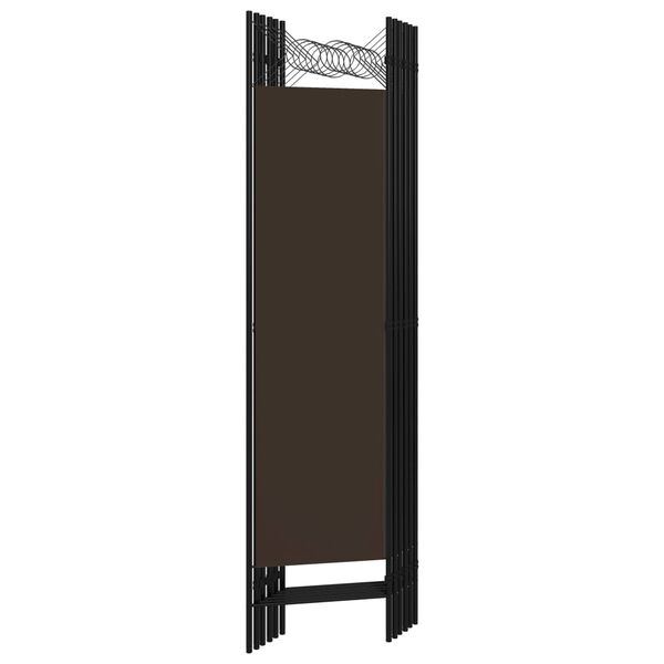 vidaXL Biombo divisor de 6 paneles marrón 240x180 cm