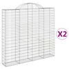 vidaXL Cestas de gaviones 2 uds forma de arco hierro 200x30x180/200 cm