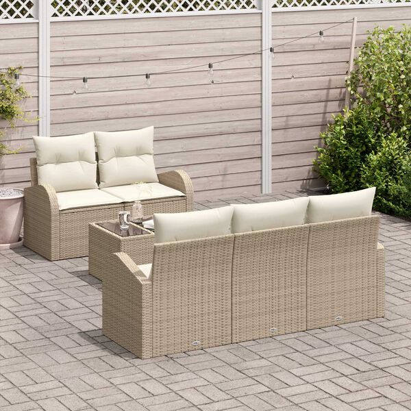 vidaXL Conjunto de sof&aacute; de jard&iacute;n Beige 55 x 55 x 37 cm
