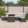 vidaXL Conjunto de sof&aacute; de jard&iacute;n 6 pcs Negro Polirat&aacute;n