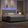 vidaXL Cama Box Spring LED Gris Claro 180 x 200 cm Terciopelo
