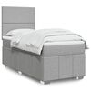 vidaXL Cama box spring con colch&oacute;n tela gris claro 90x200 cm