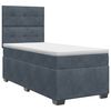 vidaXL Cama box spring con colch&oacute;n Gris oscuro Individual Terciopelo