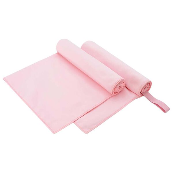 vidaXL Toallas Deportivas 2 pcs Rosa 100 x 50 cm Poli&eacute;ster y Poliamida