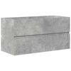 vidaXL Set muebles de ba&ntilde;o 2 piezas madera contrachapada gris hormig&oacute;n