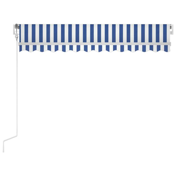 vidaXL Toldo automático retráctil azul y blanco 300x250 cm