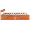 vidaXL Cama sin colch&oacute;n madera maciza de pino marr&oacute;n cera 180x200 cm