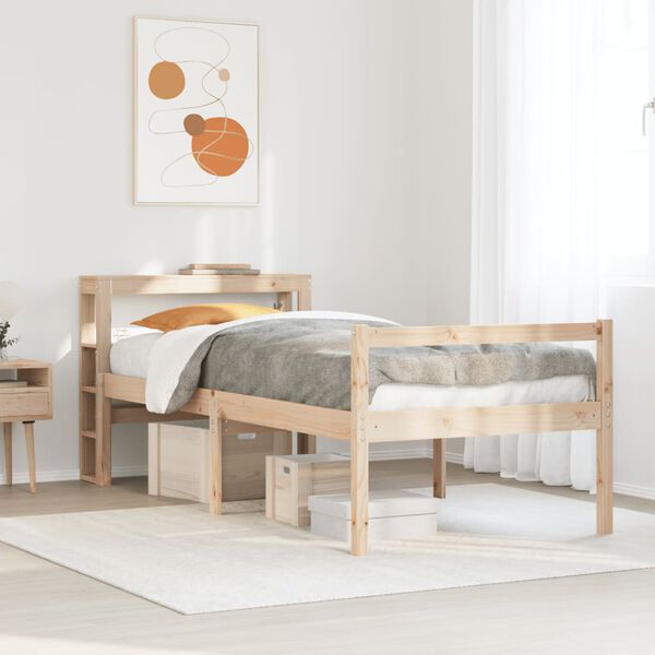 vidaXL Cama personas mayores con cabecero madera maciza pino 90x190 cm