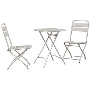 vidaXL Conjunto bistro 3 uds. Beige Acero