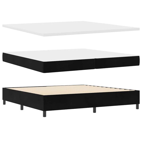 vidaXL Cama tipo Box Spring con colch&oacute;n Negro 200 x 200 cm Terciopelo