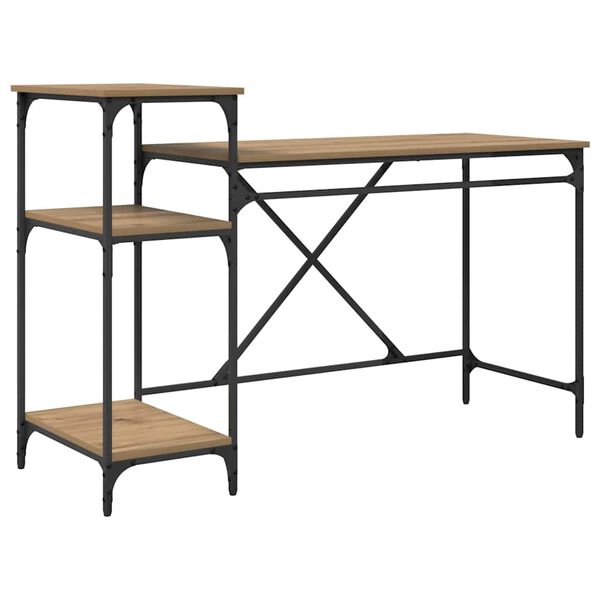 vidaXL Escritorio Roble artesanal 135 x 50 x 90 cm