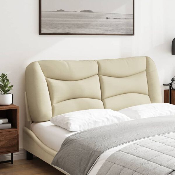 vidaXL Cabecero de cama acolchado Hvar tela crema 140 cm