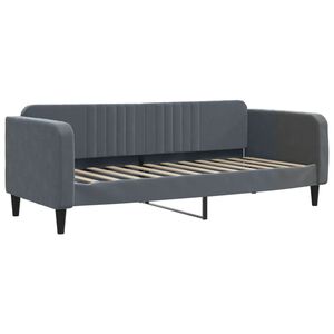 vidaXL Sof&aacute; cama terciopelo gris oscuro 90x190 cm