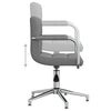 vidaXL Silla de comedor giratoria tela gris claro