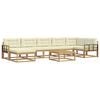 vidaXL Conjunto de sof&aacute;s de exterior 8 uds. Blanco y Crema