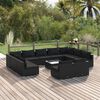 vidaXL Set de muebles de jardín 12 pzas cojines ratán sintético negro